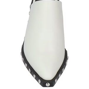 Rag and Bone White Leather Mules with Silver Studs US Size 7.5 NWT